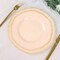 NUDE 10 Round 9" Plastic DINNER PLATES Gold Scalloped Rim Party Decorations
